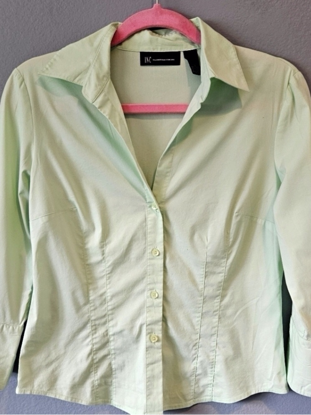 INC International Concepts Pale Mint Button-Front Shirt